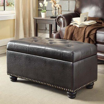 Nailhead Trim Ottomans & Poufs You'll Love In 2020 | Wayfair Inside Gray Fabric Round Modern Ottomans With Rope Trim (View 6 of 20)