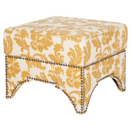 Nailhead Trimmed Floral Ottoman (View 9 of 20)