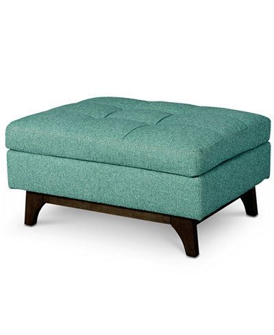 Nari Tufted Back Ottoman, Only At Macy's | Fabric Tufted Ottoman For Tufted Ottoman Console Tables (View 6 of 20)