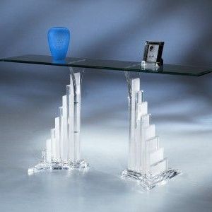 Narrow Acrylic Console Tables – Modern Lucite Sofa Tables | Modern In Gold And Clear Acrylic Console Tables (View 16 of 20)