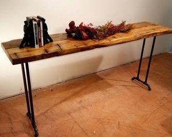 Narrow Console Table Reclaimed Wood Table Accent Table Long Within Smoked Barnwood Console Tables (Gallery 19 of 20)