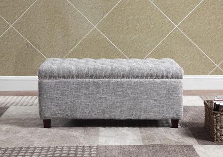 Nathaniel Home Brantley Button Tufted Storage Ottoman With Nailhead For Brown And Gray Button Tufted Ottomans (View 12 of 20)