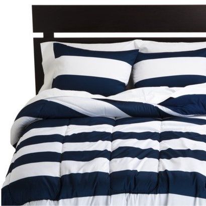 Navy Blue And White Comforter And Bedding Sets Throughout Navy Blue And White Striped Ottomans (View 13 of 20)