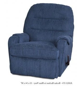 Navy Fabric Elegant Modern Handle Rocker Recliner For Espresso Faux Leather Ac And Usb Ottomans (View 17 of 20)