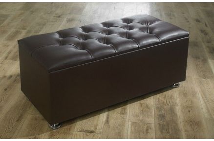 *new* Ottoman Storage Blanket Box In Faux Leather Inside Black White Leather Pouf Ottomans (View 1 of 20)