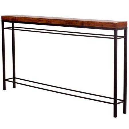 Newhart 70" Wrought Iron Console Table | Charleston Forge For Brown Wood And Steel Plate Console Tables (View 4 of 20)