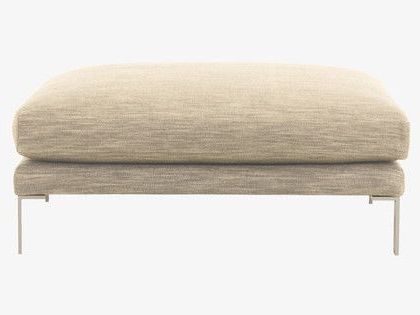 Newman Neutral Cotton Blend Natural Fabric Large Ottoman – Habitatuk Pertaining To Textured Gray Cuboid Pouf Ottomans (View 7 of 20)