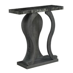 Newport Terry B Console Table In Weathered Gray And Faux Black Marble With Regard To Smoke Gray Wood Console Tables (View 16 of 20)