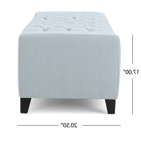 Noble House Hawkson Light Sky Fabric Storage Ottoman – Walmart Within Light Gray Fold Out Sleeper Ottomans (View 16 of 20)