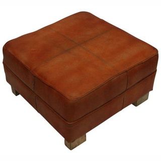 Nuloom Casual Living Moroccan Rust Leather Ottoman – Overstock Intended For Leather Pouf Ottomans (View 12 of 20)