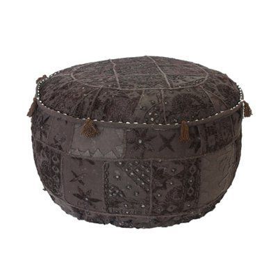Nuloom Nfraret1 Nuloom Living Cotton Tonal Pouf Ottoman | Pouf Ottoman Pertaining To Charcoal And White Wool Pouf Ottomans (View 2 of 20)