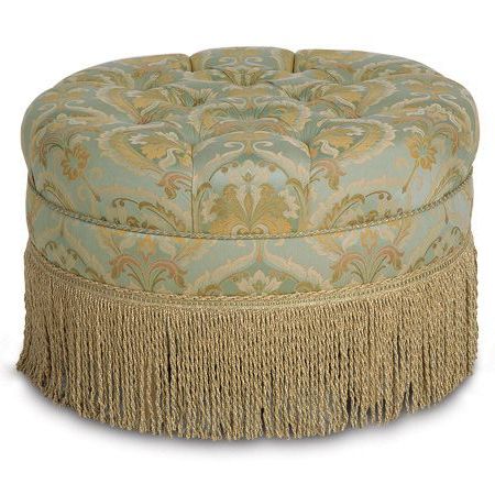 Ondine Chateaux Round Tufted Ottoman | Round Tufted Ottoman, Tufted Throughout Gray Fabric Tufted Oval Ottomans (View 10 of 20)