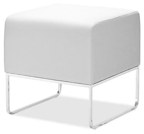 One Kings Lane – Labor Day Blowout Sale – Eloise Ottoman, White/silver Inside Silver Faux Leather Ottomans With Pull Tab (View 16 of 20)