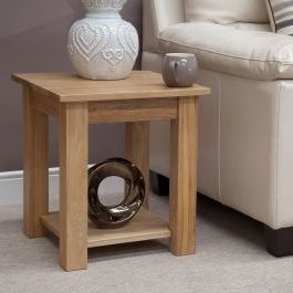 Opus Oak Furniture Square Sofa Lamp Table | Furniture4yourhome Throughout 1 Shelf Square Console Tables (View 16 of 20)