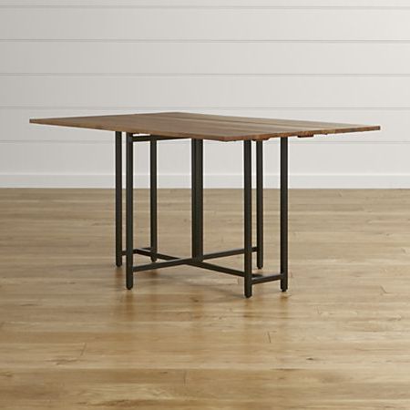 Origami Drop Leaf Rectangular Dining Table + Reviews | Crate And Barrel Pertaining To Silver Leaf Rectangle Console Tables (View 16 of 20)