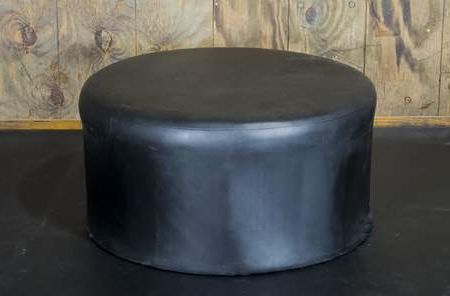 Ottoman Black Round 3' | Rental Furniture For Events – Marquee Event Throughout Round Black Tasseled Ottomans (View 2 of 20)