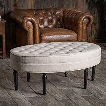 Ottoman Coffee Table, Coffee Table With Ottoman | Fabric Ottoman, Oval Throughout Gray Fabric Oval Ottomans (Gallery 20 of 20)