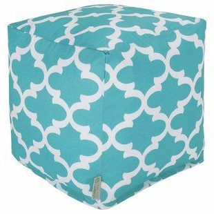 Ottoman Teal | Joss & Main | Outdoor Ottoman, Ottoman, Pouf Ottoman With Regard To White Solid Cylinder Pouf Ottomans (View 16 of 20)