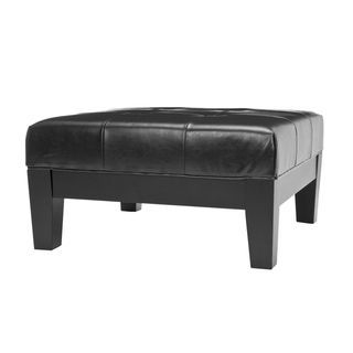 Our Best Living Room Furniture Deals | Black Leather Ottoman, Ottoman In Black Leather And Gray Canvas Pouf Ottomans (View 13 of 20)