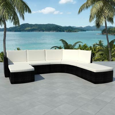 Outdoor Rattan Wicker Sectional Sofa Couch Furniture Patio Garden Brown Regarding Black And Tan Rattan Console Tables (View 13 of 20)
