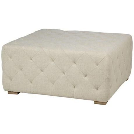 Ovadia Tufted Natural Square Cocktail Ottoman – #4p247 | Lamps Plus With Regard To Fabric Tufted Square Cocktail Ottomans (View 2 of 20)