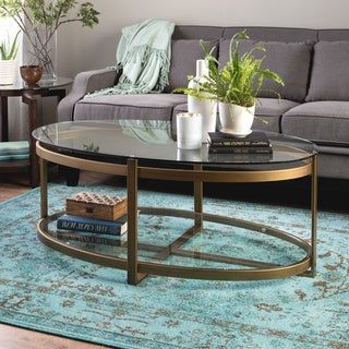 Oval Coffee, Sofa & End Tables – Shop The Best Deals For Aug 2017 Intended For Glass And Gold Oval Console Tables (View 11 of 20)