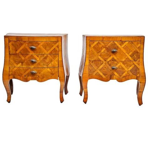 Pair Of Parquetry Bombay Petite Chests In Italian Figured Walnut | From Throughout Walnut Wood Storage Trunk Console Tables (View 5 of 20)