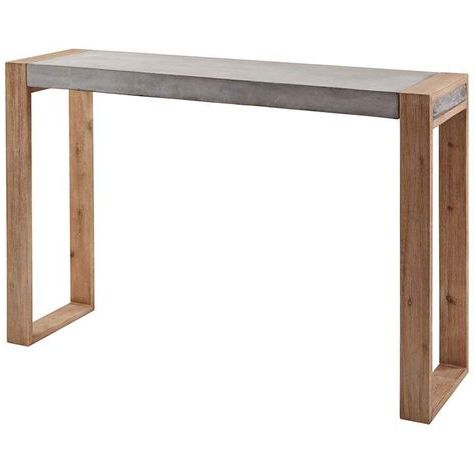 Paloma Atlantic 51" Brushed Wood And Concrete Console Table – #34y69 Inside Modern Concrete Console Tables (View 1 of 20)
