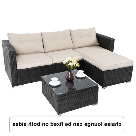 Phi Villa 3 Piece Rattan Outdoor Sectional Sofa Set | Furniture Sofa With Regard To 3 Piece Console Tables (View 7 of 20)