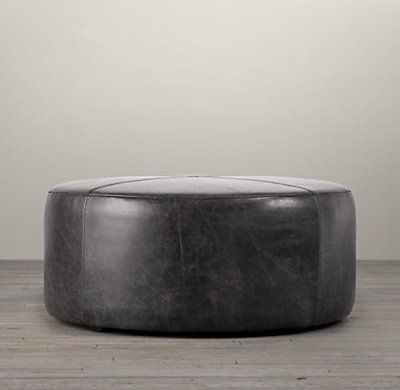 Pinheather Reynolds On Living Room | Round Ottoman, Round Leather Throughout Brown Leather Round Pouf Ottomans (View 16 of 20)