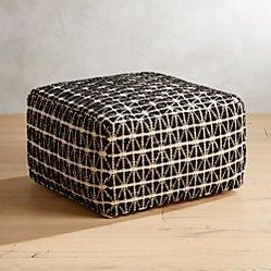 Pinricardo Lanati On Pouf In 2021 | Black And White Dining Room Pertaining To Black Jute Pouf Ottomans (View 3 of 20)