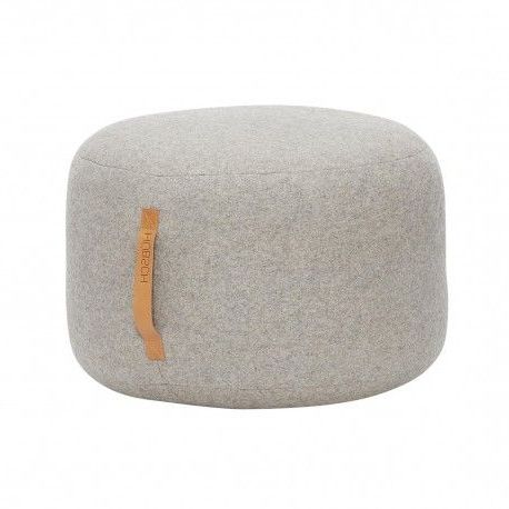 Pinyifat Mankovich On Storage Ottoman | Round Pouf, Contemporary In Charcoal And White Wool Pouf Ottomans (Gallery 20 of 20)
