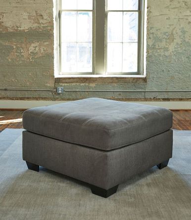 Pitkin Slate Oversized Accent Ottoman | Accent Ottoman, Ottoman Regarding French Linen Black Square Ottomans (Gallery 19 of 20)