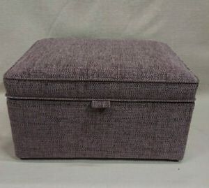 Plum Fabric Footstool Storage Box/ottoman Large | Ebay With Regard To Lavender Fabric Storage Ottomans (View 8 of 20)