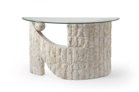 Ponte Vedra Opulence Natural Stone Glass Coffee Table Set (with Images Regarding Glass And Pewter Oval Console Tables (View 16 of 20)