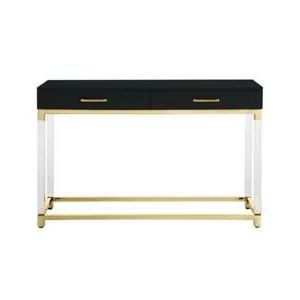 Posh Briar 2 Drawer Metal Console Table With Acrylic Legs In Black/gold Intended For Clear Console Tables (Gallery 19 of 20)
