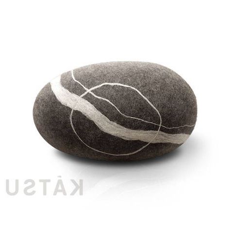Pouf Ottoman. Model "sea Boulder". Made Of Soft Natural Wool (View 1 of 20)