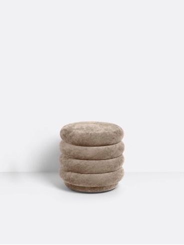 Pouf Round – Beige – Small | Pouf, Ferm Living, Burke Decor Within Natural Beige And White Cylinder Pouf Ottomans (View 16 of 20)