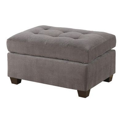 Poundex Bobkona Cocktail Ottoman | Cocktail Ottoman, Ottoman, Leather Intended For Gray Wool Pouf Ottomans (View 1 of 20)