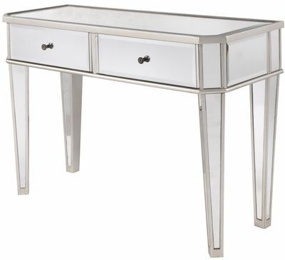 Powell Mirrored Entryway Hall Console With Silver Wood – 233 225 For Silver Mirror And Chrome Console Tables (View 15 of 20)