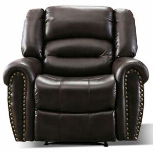 Power Recliner Chair Overstuffed Leather Sofa W/usb Port Home Theater Inside Black Faux Leather Usb Charging Ottomans (View 2 of 20)