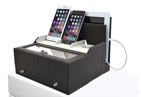 Presidential Charging Valet @ Sharper Image Pertaining To Faux Leather Ac And Usb Charging Ottomans (View 15 of 20)