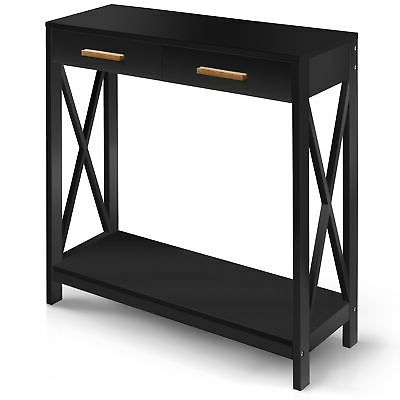 Prosumer's Choice Black Entryway Console, Narrow Sofa Table W/ Drawer Intended For Gray And Black Console Tables (View 8 of 20)