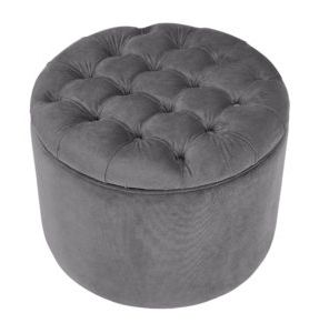 Queen Grey Velvet Storage Ottoman – Tov Furniture For Gray Velvet Oval Ottomans (View 3 of 20)