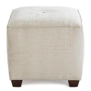 Rachel Ashwell Shabby Chic Couture Leather Cube Ottoman Inside Textured Tan Cylinder Pouf Ottomans (View 1 of 20)