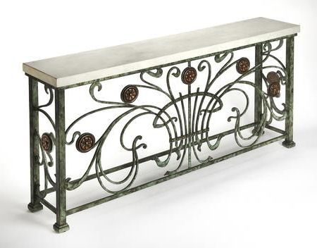 Ramona Collection 4386025 Console Table With Transitional Style In Metal And Oak Console Tables (View 17 of 20)