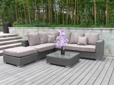 Rattan Garden Furniture Black Corner Sofa's Only Sale | Ebay With Black And Tan Rattan Console Tables (View 1 of 20)