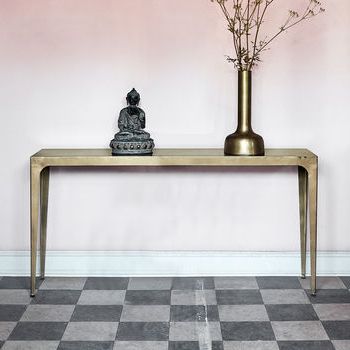 Rectangular Console Table In Goldout There Interiors Intended For Gold And Clear Acrylic Console Tables (View 12 of 20)