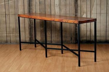 Rectangular Copper Console Table With Variations Of Rich Colors Pertaining To Brown Wood And Steel Plate Console Tables (View 6 of 20)