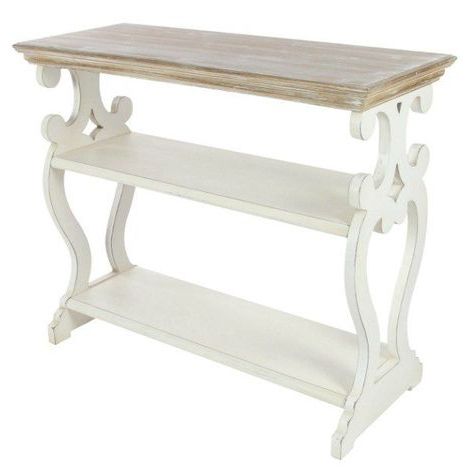 Rectangular Whitewash Console Table | White Console Table, Wooden Throughout Metallic Silver Console Tables (View 17 of 20)